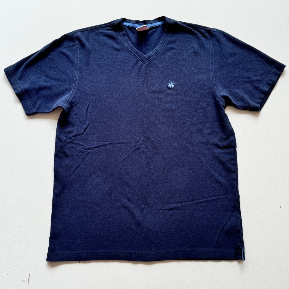 Brooks Brothers - All Cotton Logo Crewneck T-Shirt in Blue